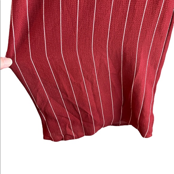 Lulus Pacific Coast Wine Red Striped Culotte Jumpsuit Size Small - Picture 8 of 16
